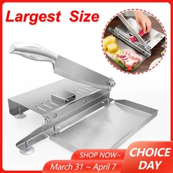 Largest Meat Slicing Machine Household Stainless Steel Manual Meat and Vegetables Slicer Kitchen Gadgets Thickness Adjustable