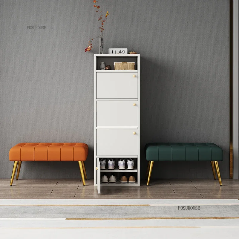 #Italian Bedroom Bench Cat Scratch Skin Living Room Ottomans Modern Leisure Shoe Changing Stools Home Bedroom Bed End Stools ZZ