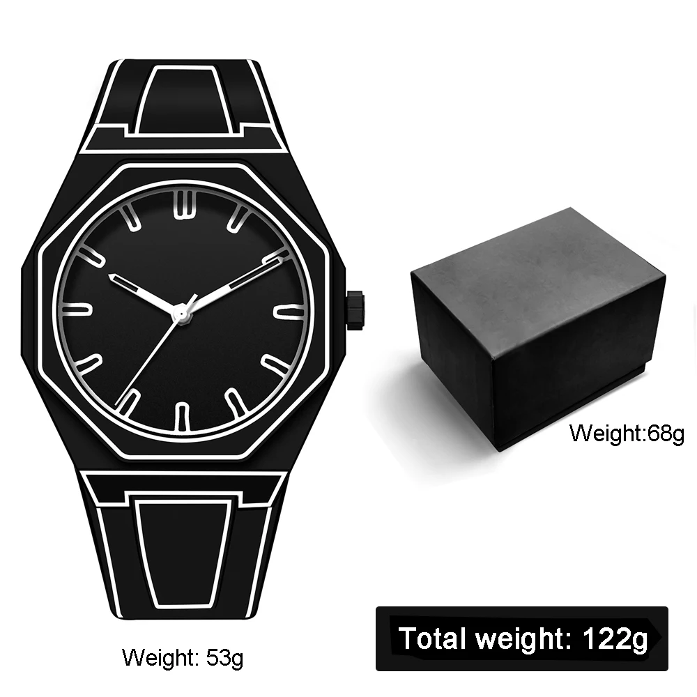 Modern Minimalist Sketching Creative Sports and Leisure Watch Creative Design Waterproof Watch