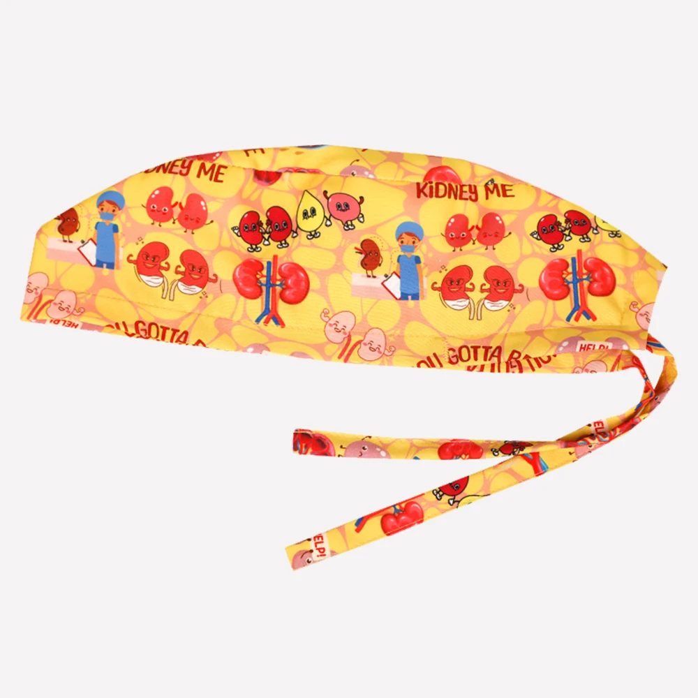 만화 인쇄 스크럽 캡 건강 서비스 작업자 모자 병원 치과 수술 모자 Meical 간호 모자 미용실 모자를 쓰고 있죠 F1183