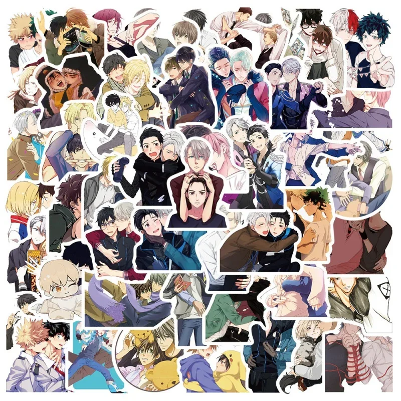 

10/30/50pcs Yaoi Sticker Anime Homophobic Cartoon Cute Boys Love Homosexual Gay Waterproof Graffiti Sticker