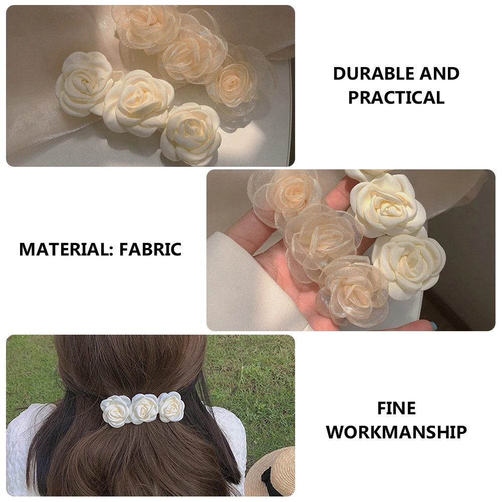 

2Pcs Camellia Hair Clips Elegant Flower Hairpin Women Accessories Sweet Girls Banquet Decorative nament Stylish Daily Use Hair