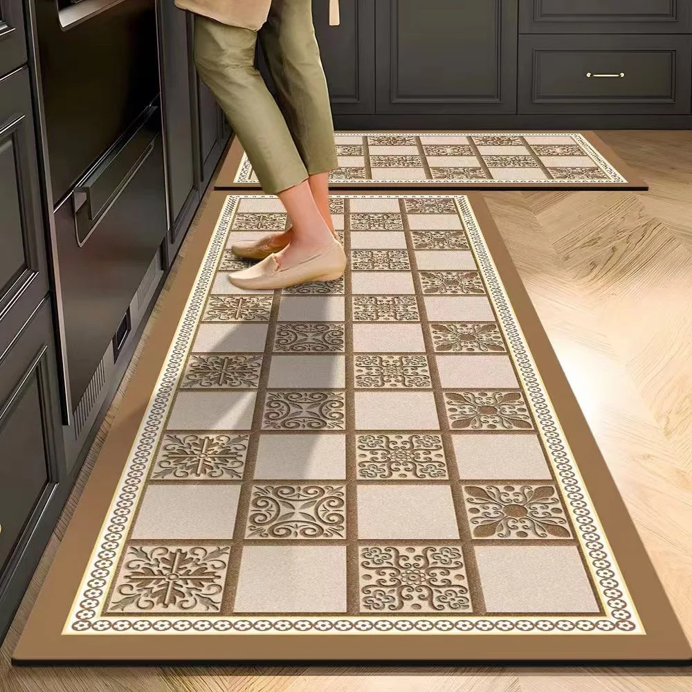 VIKAMA American-Style Carpet For Kitchen, Long-Shaped Bathroom, Anti-Slip Water-Absorbing Quick-Drying Foot Mat Home Decoration
