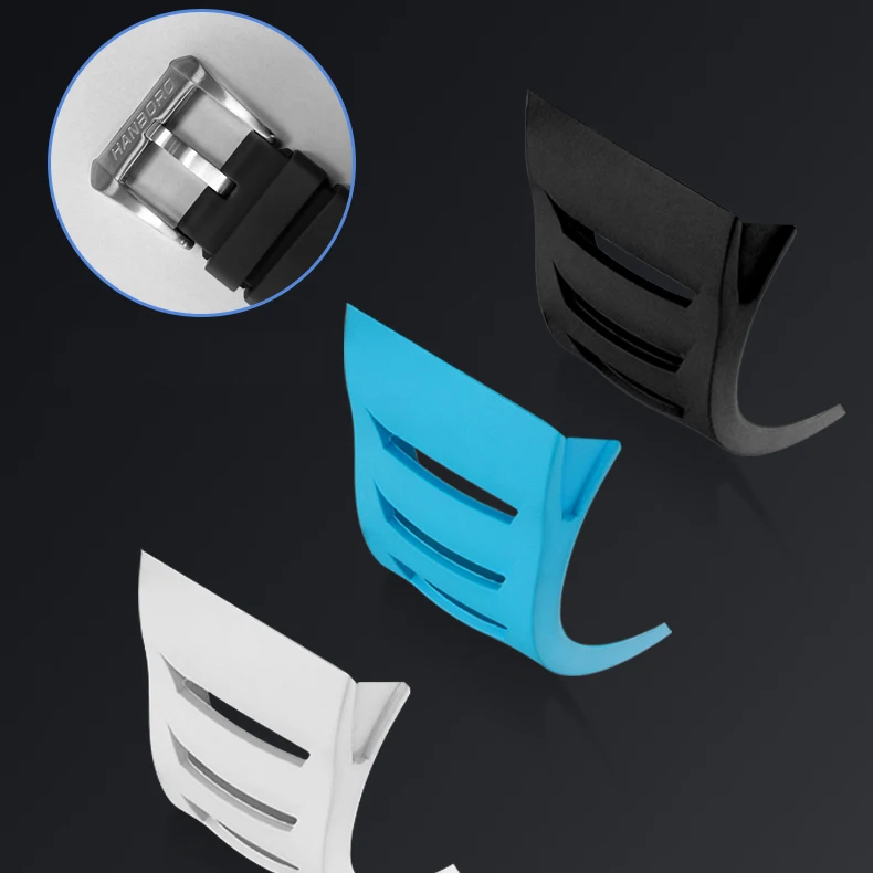 HANBORO Men Automatic Watch 50mm Luxury Mechanical Wristwatch Luminous Tonneau Case 50M Waterproof Silicone Strap Skeleton Dial