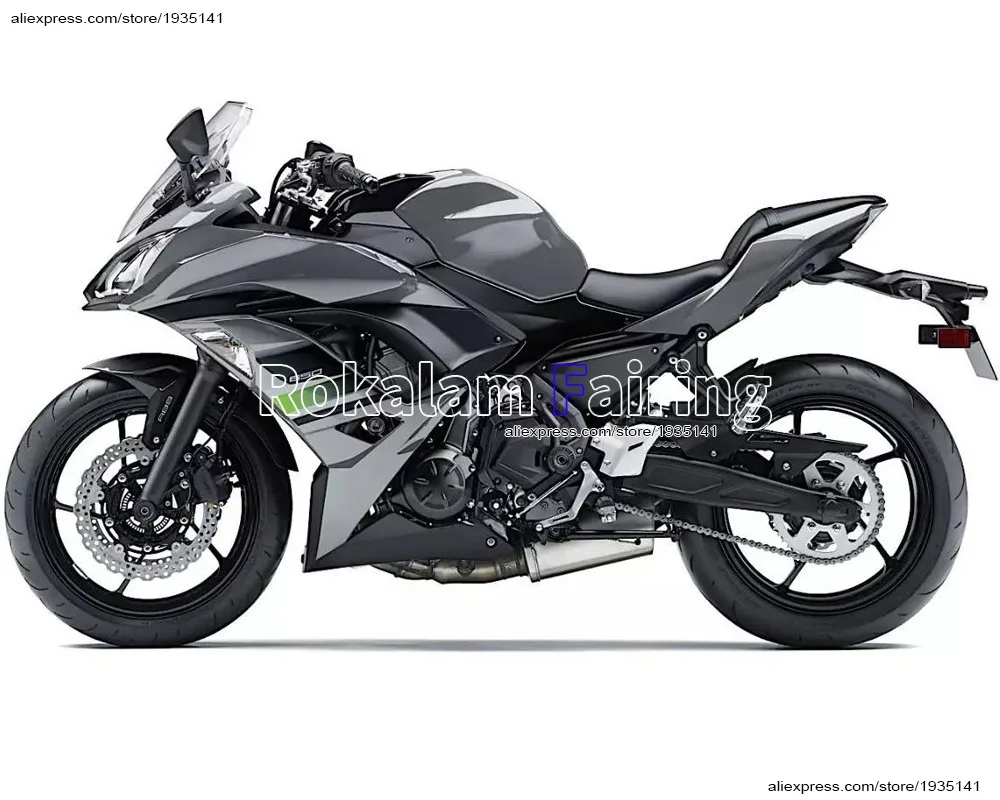 

For Kawasaki Ninja 650 2017 2018 2019 Fairing 650R ER-6F 17 18 19 Gray Black Aftermarket Sportbike Fairings (Injection molding)