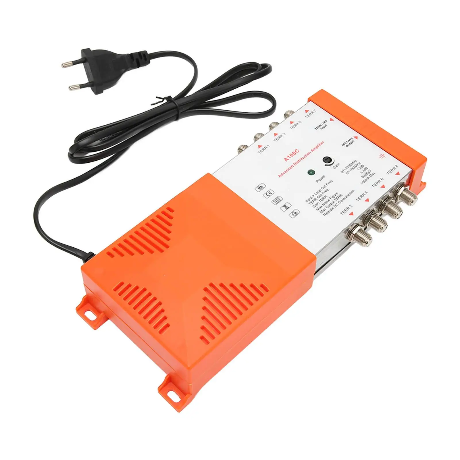 8 Channel Distribution Amplifier 108C with LTE Filter - EU Plug 230V, Professional  Booster