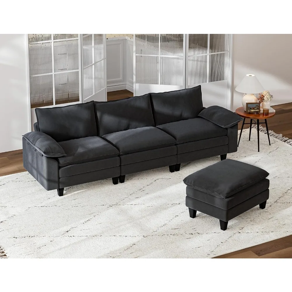 

Cloud Sectional Couches for Living Room, L Shaped Couch with Ottoman,for Apartment, Modular Sectional Sofas