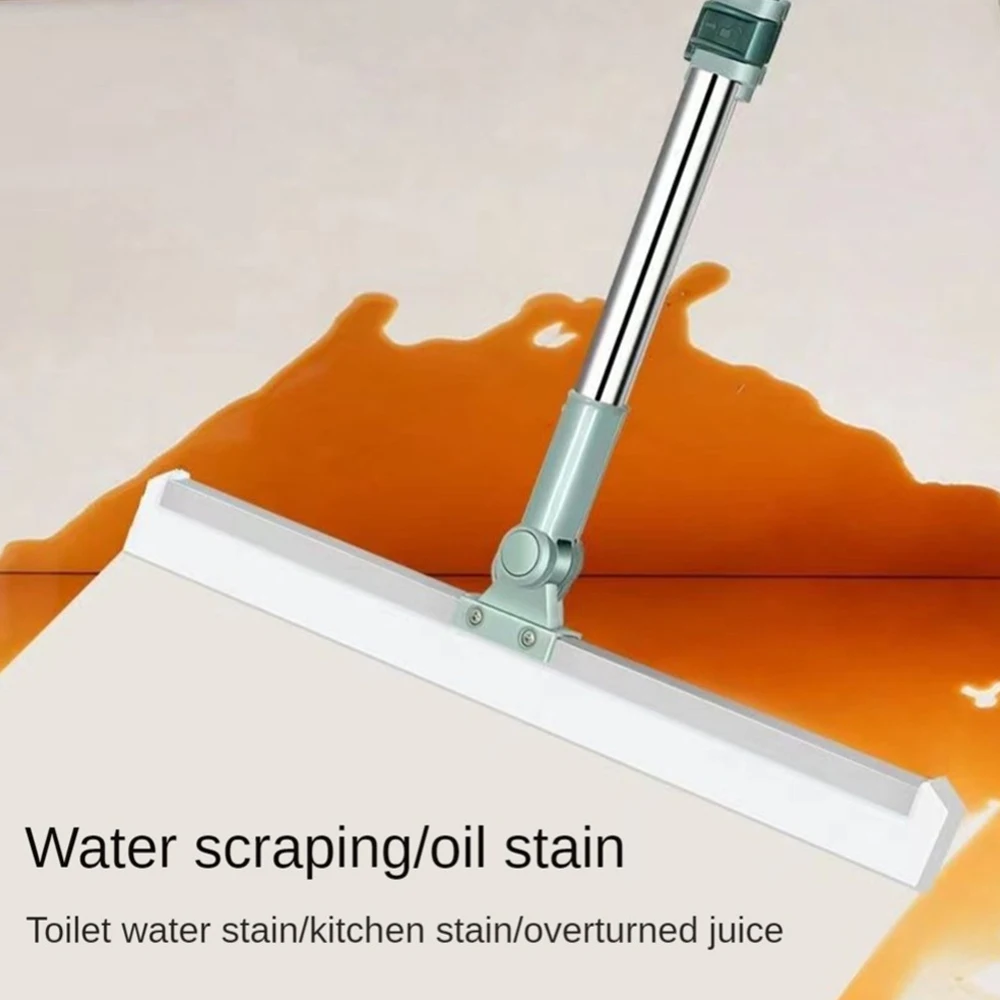 Stainless Steel Broom Silicone Floor Scraping Glass Window Wiper Floor Cleaning Broom Bathroom Toilet Household Cleaning Tools