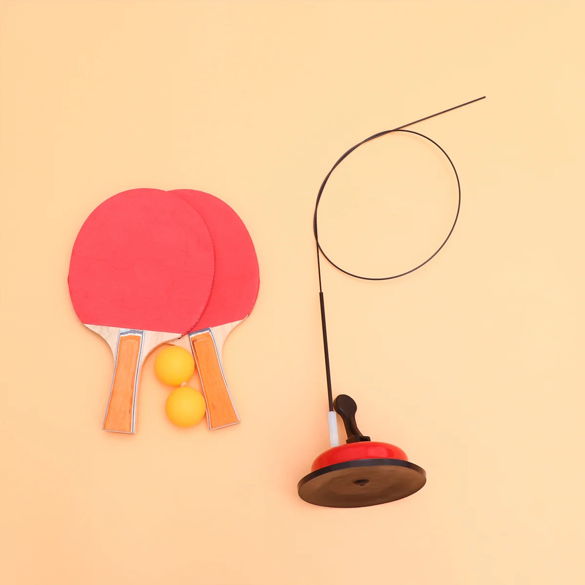 1 conjunto kit de treinamento de pong vermelho durável treinador de tênis de mesa para iniciantes adultos ferramenta de prática acessório de fitness-raquete de pong