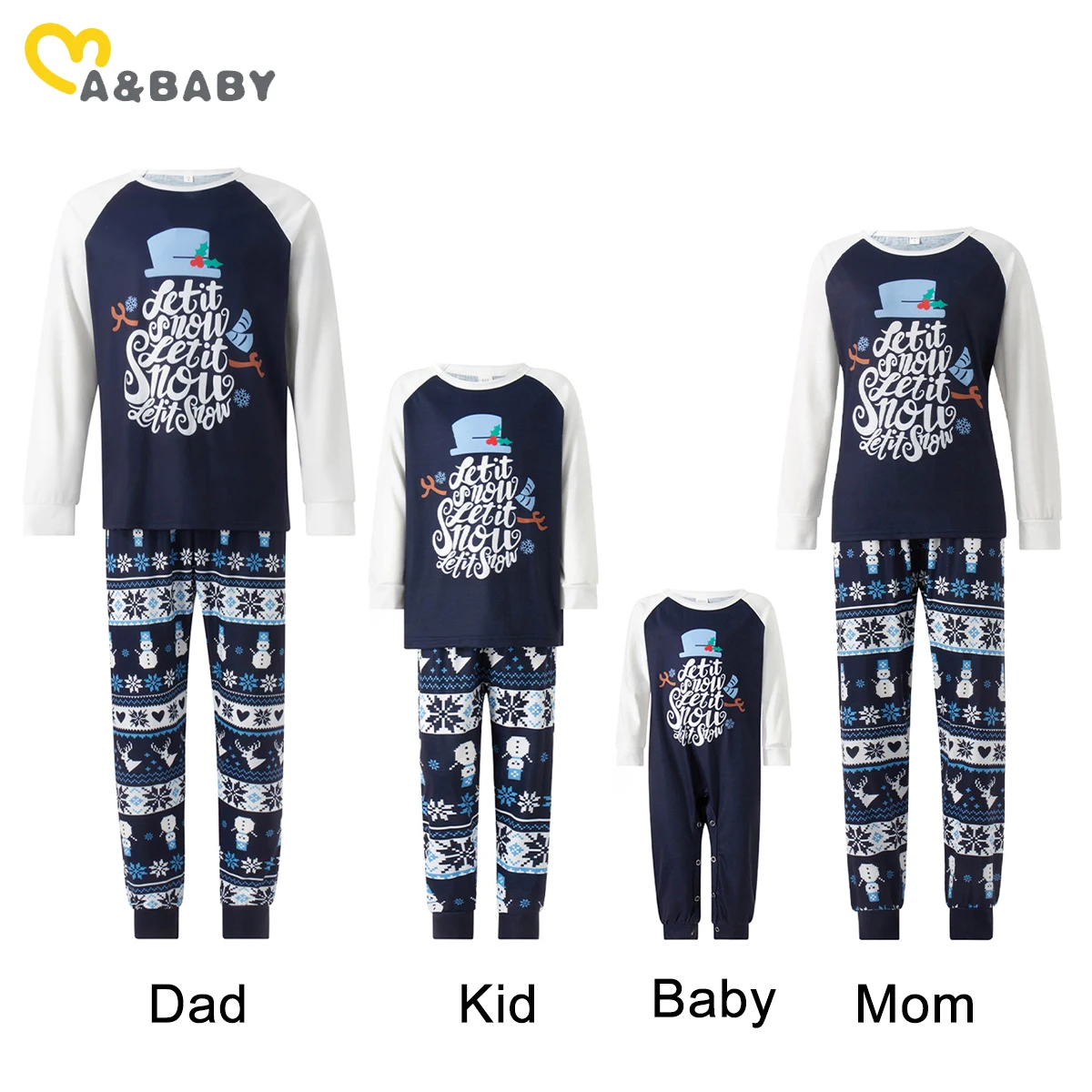 ma&baby Winter 2024 Christmas Pajamas Set Adult Kids Matching Clothes Soft Sleepwear Baby  Pjs Xmas Pyjamas Family Look