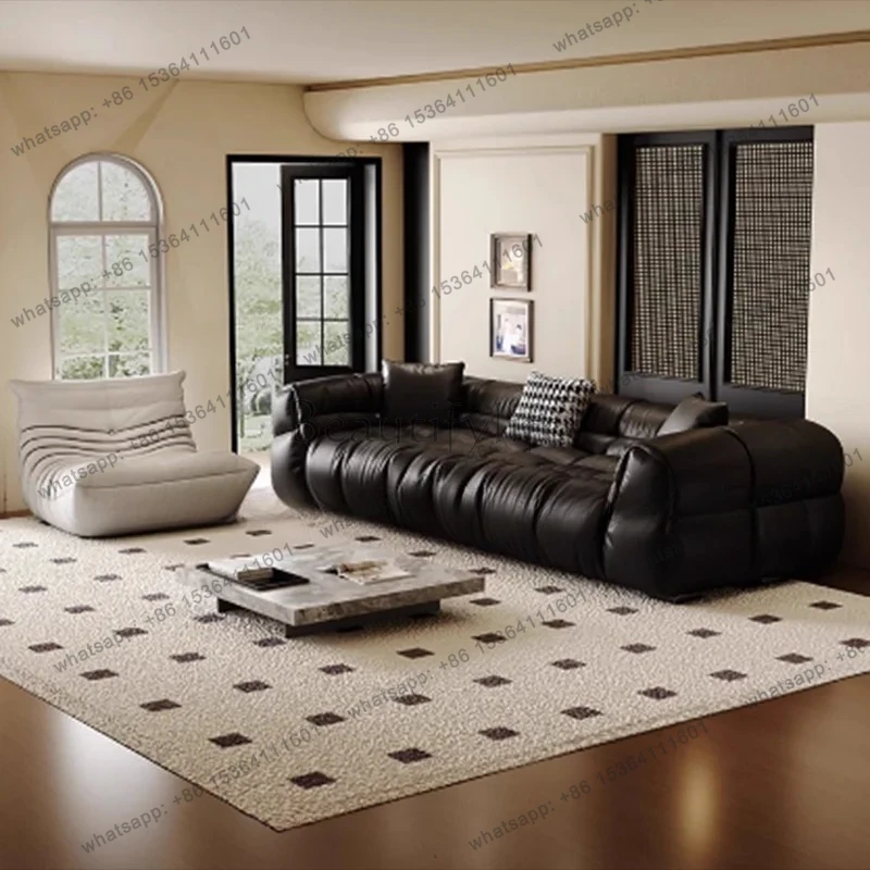 

Кожаные дизайнерские диваны-пуфы для гостиной, изогнутые напольные диваны для улицы, современные диваны-облака для спальни