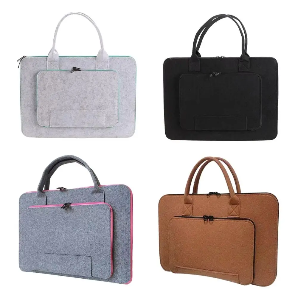 

File Folder Bag Felt Commute Briefcases Large Capacity Document Business Tote Bolsas Thicken Black Business Briefcases Women