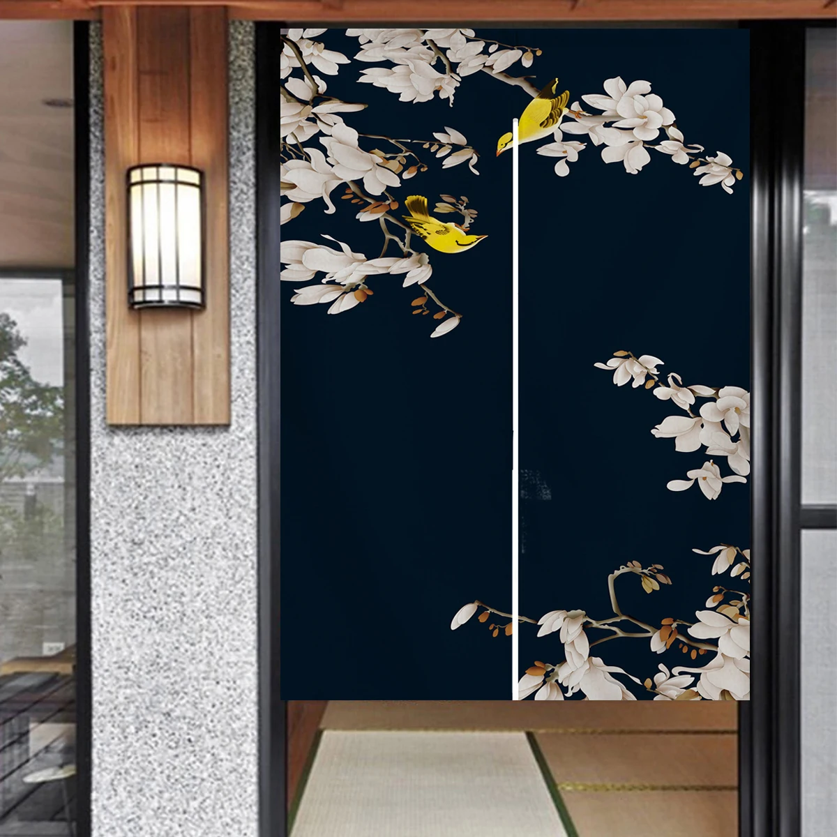 Chinese Ink Orchid Door Curtain Japanese Noren Door Curtain Room Partition Kitchen Decoration Hanging Curtains For Bedroom