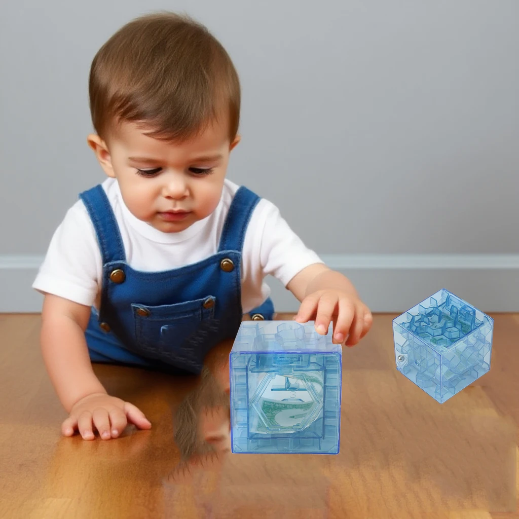 

2pcs 6.6cm 3D Mini Speed Cube Maze Magic Cube Money Maze Puzzle Game Brain Learning Balance Educational Toys For Children Adult