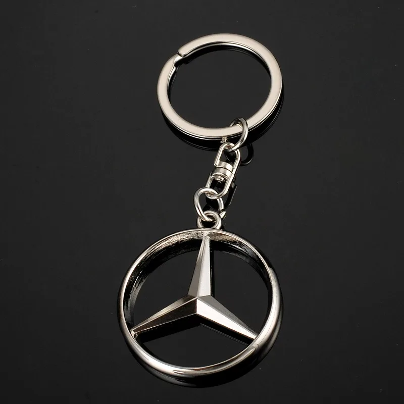 Chaveiro do carro crachá chaveiro anéis de metal acessórios do carro para mercedes benz w203 w204 w212 c180 glk300 cls clk cla slk c e série