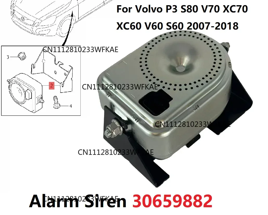 New Alarm Siren 30659882 For Volvo P3 S80 V70 XC70 XC60 V60 S60 V60CC S60CC 2007-2018 Car Horn Alarm Siren Alarm Ciren Buzzer