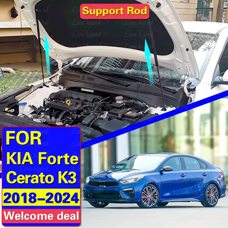 Car Hood Struts For Kia Forte Cerato BD 2018-2024 Kia K3 Front Bonnet Modify Lift Support Shock Gas Springs Damper Prop Rod