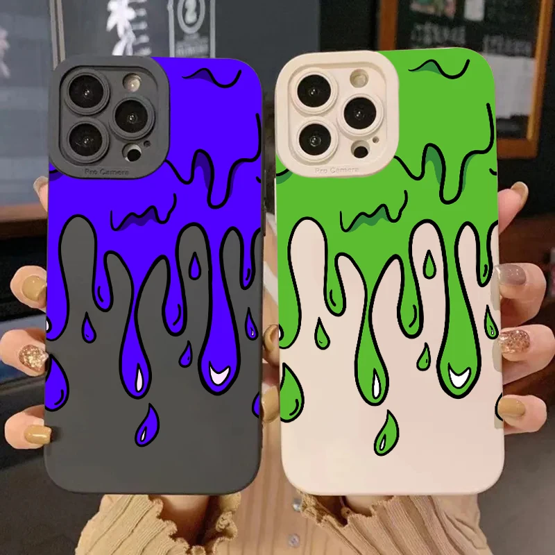 Fun Paint Graffiti Art Shockproof Silicone Phone Case For iPhone 15 14 13 12 11 16 Pro Max XS XR X 7 8 15 16 Plus SE 2020 Cover