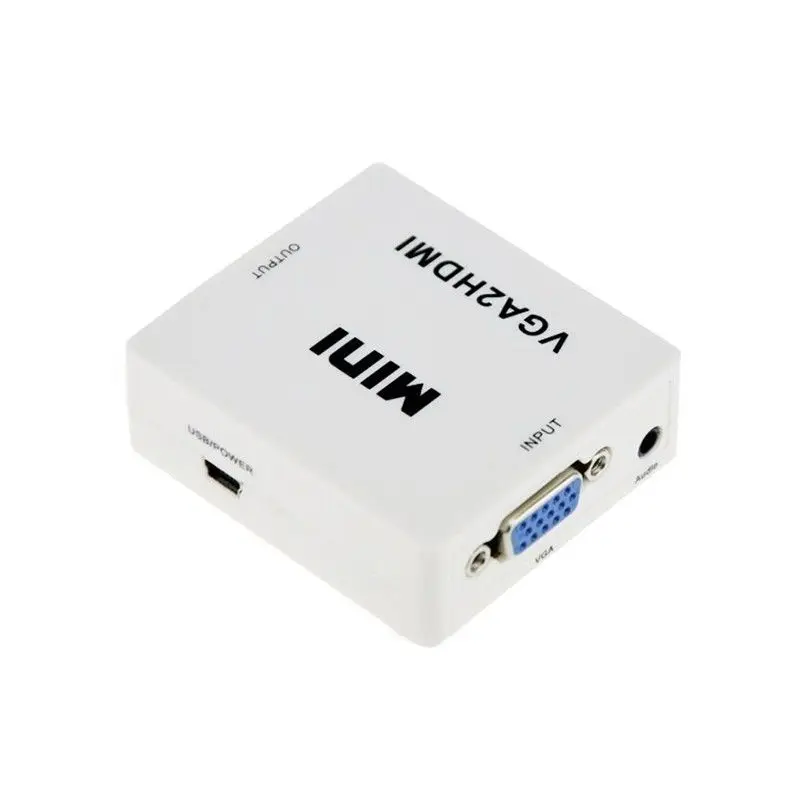Mini VGA2HDMI VGA в HDMI-совместимый преобразователь с поддержкой аудио 720P 1080P разъем адаптера для ПК ноутбука