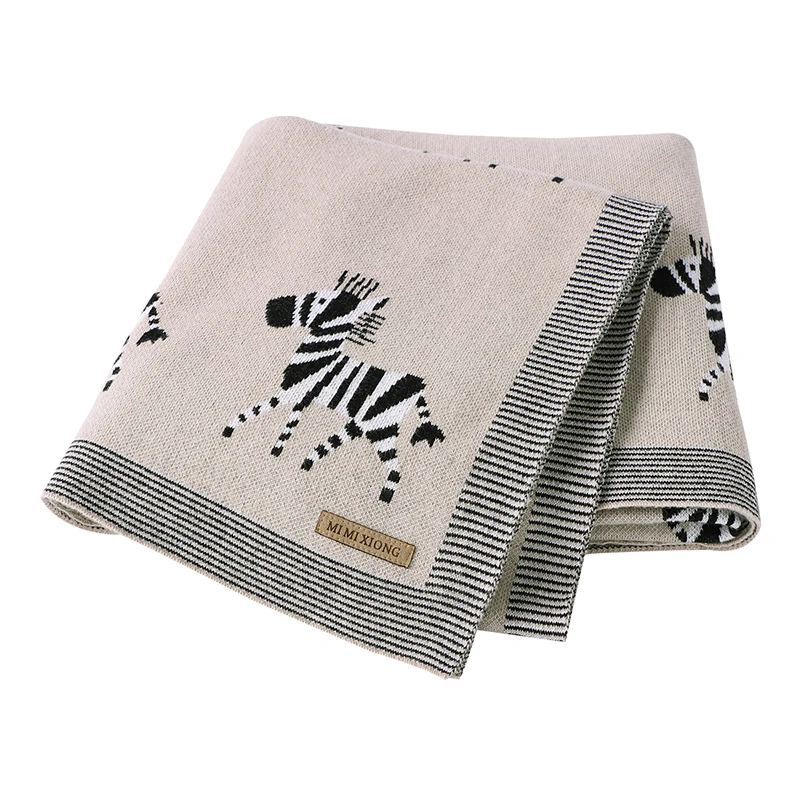 Babydecken Neugeborenen Cartoon Swaddle Wrap Monatliche Decken 100% Baumwolle Gestrickte Kleinkind Kleinkind Outdoor Spielen Clip Matten 100*80 cm