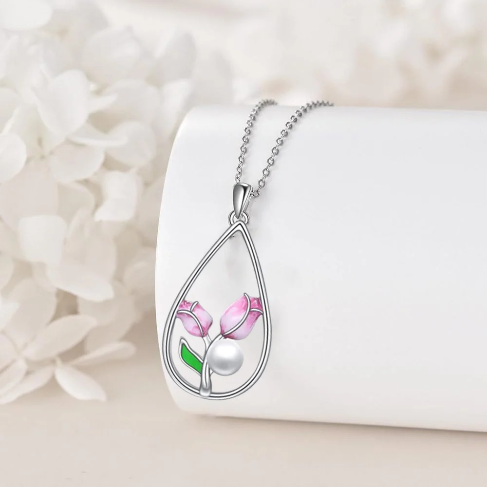 1pc Popular and Elegant Tulip Pendant Necklace, Perfect As A Gift for Birthdays or Any Special Occasionniche Style, Exquisite