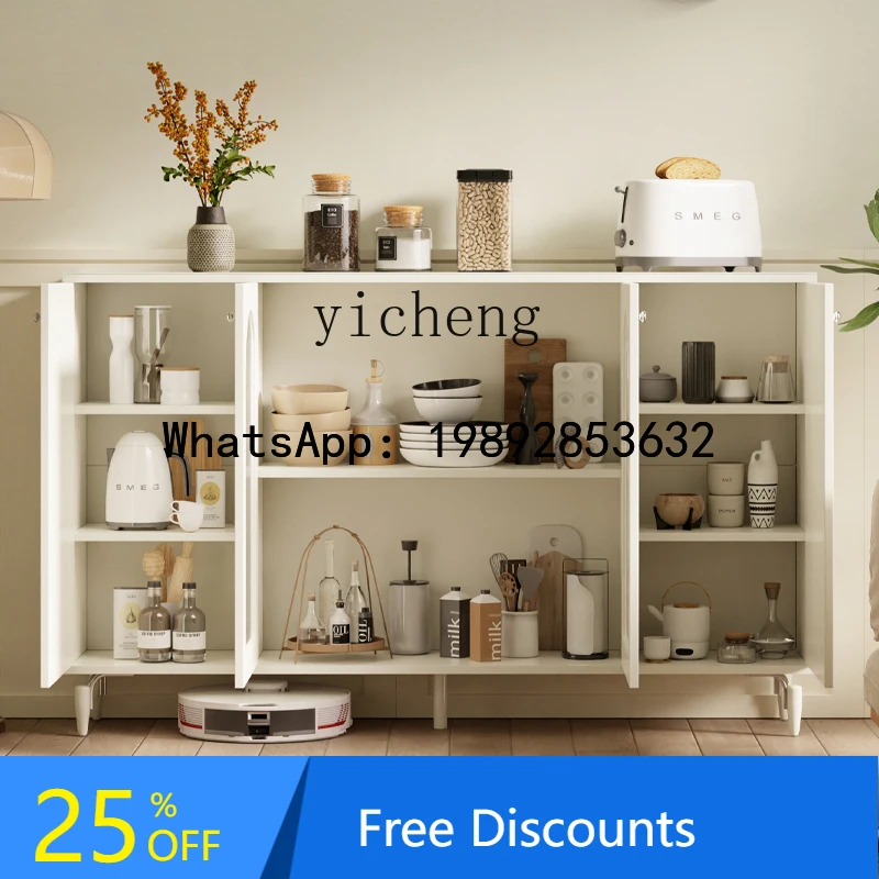 dining side storage cabinet, cream style living room storage, simple wall storage cabinet, wall storage cabinet