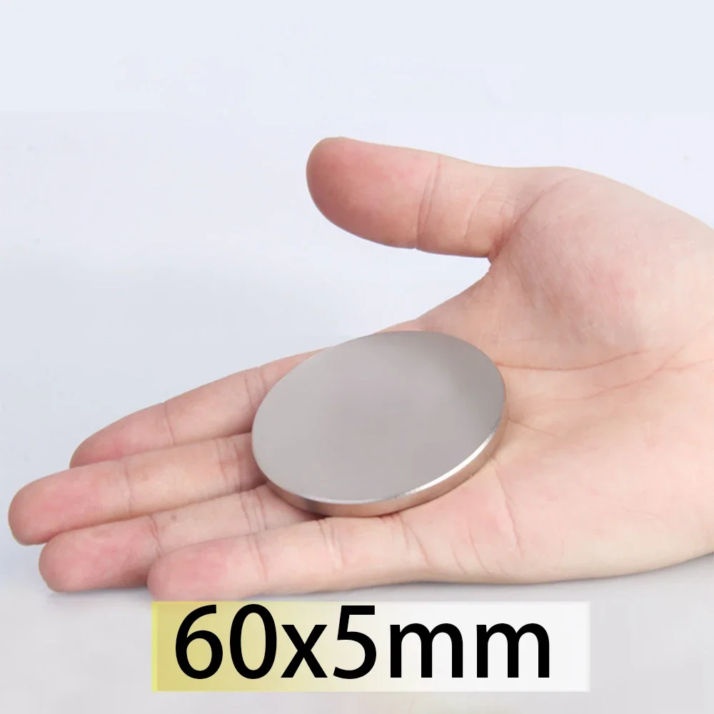 N35 60x5mm Magnet Neodymium Big Nickle Coating 60*5mm Search Magnetic Fridge DIY scooter generation Magnet Balls Machine Motor