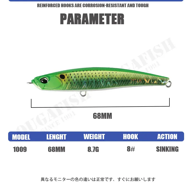 Sinking Pencil Fishing Lure 8.7g 68mm Long-range Slow Sinking Pesca Accesorios Mar Isca Artificial Leurre Brochet Fish Tackle