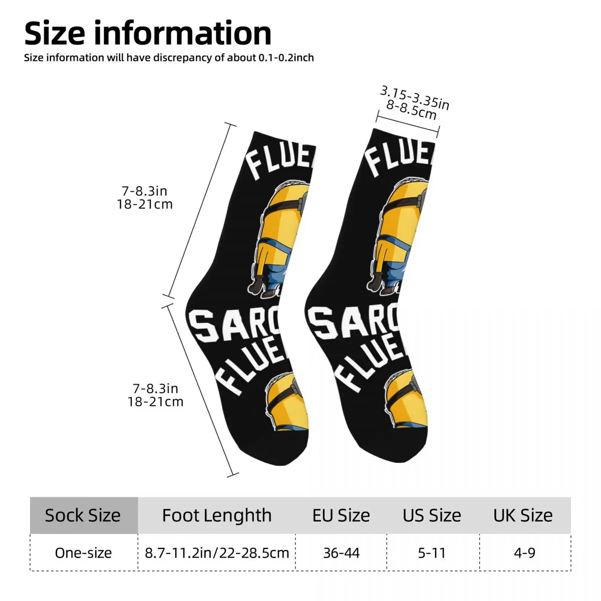 Hip Hop Retro Minions Fluent In Sarcasm Smirk Portrait Crazy Men\'s compression Socks Unisex Despicable Me Harajuku Seamless