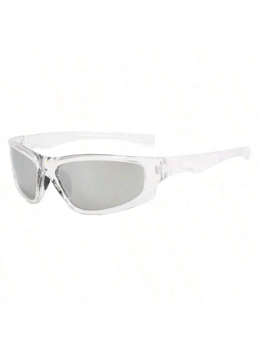 1pc Ladies' Liquid Silver-Wrapped Fashionable Y2k Style Outdoor Sports Fashion Glasses. Suitable For Daily Commuting, Music