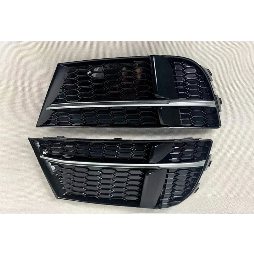 

Car Front Bumper Under Grille Fog Shade for Audi A3 S3 2017-2020 Modified Fog Light Frame Black Grille