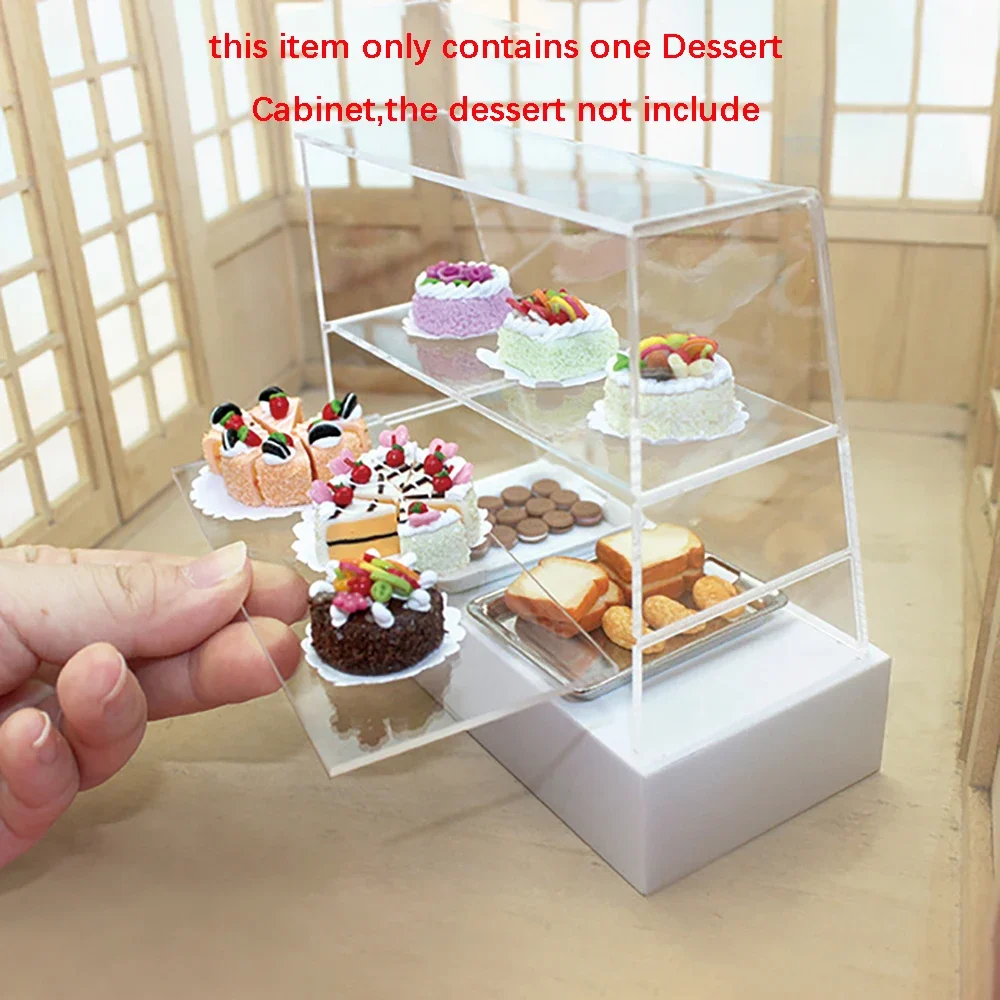 1/12 دمية مصغرة الحلوى خزانة كعكة صغيرة خزانة عرض لعبة مجسمة لدمية اكسسوارات المنزل الديكور ob11 bjd
