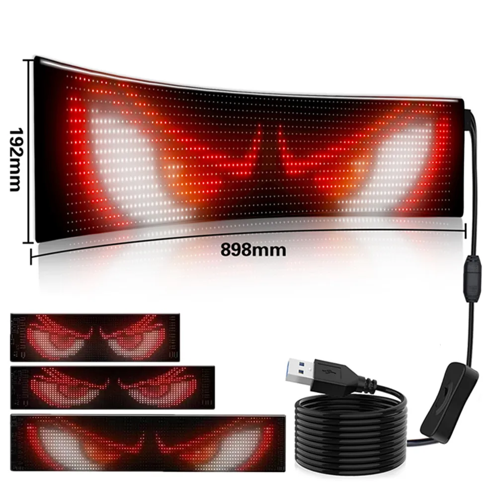 

Dynamic Moving LED Screen Windshield Devil Eyes Colorful LED Pixel Panel Flashing Eyes for Windshield