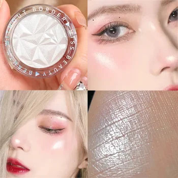 단색 글리터 하이라이터 파우더 팔레트, 매트 컨투어링 쉬머 일루미네이터, 하이라이트 메이크업 화장품, 2 가지 색상