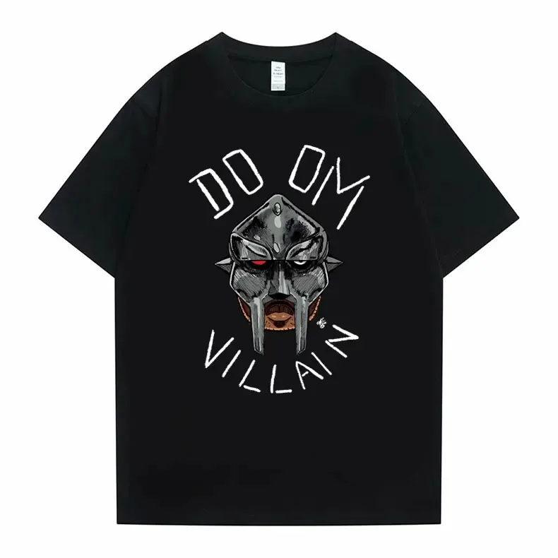 Mens Womens 100% Cotton T Shirt Singer Mf Doom Madlib Madvillain Double Sided Graphic Tshirt Tops Male Loose Hip Hop T Shirt