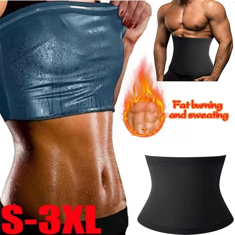 Men Sauna Abdomen Reducer Body Shaper Gym Fitness Sweat Trimmer Belt Waist Trainer Belly Slimming Shapewear Waist Trainer Corset