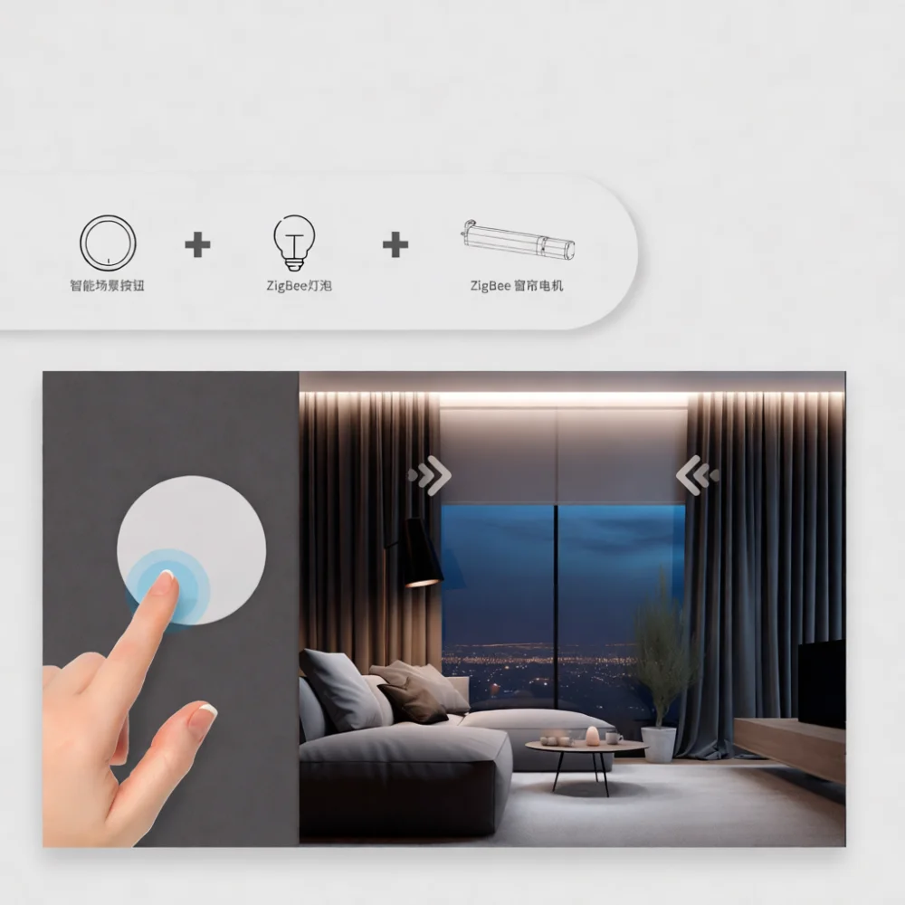 Tuya Zigbee Scene Switch Wireless Rotary Knob Dimmer Button Controller Intelligent Home Automation Lighting Device