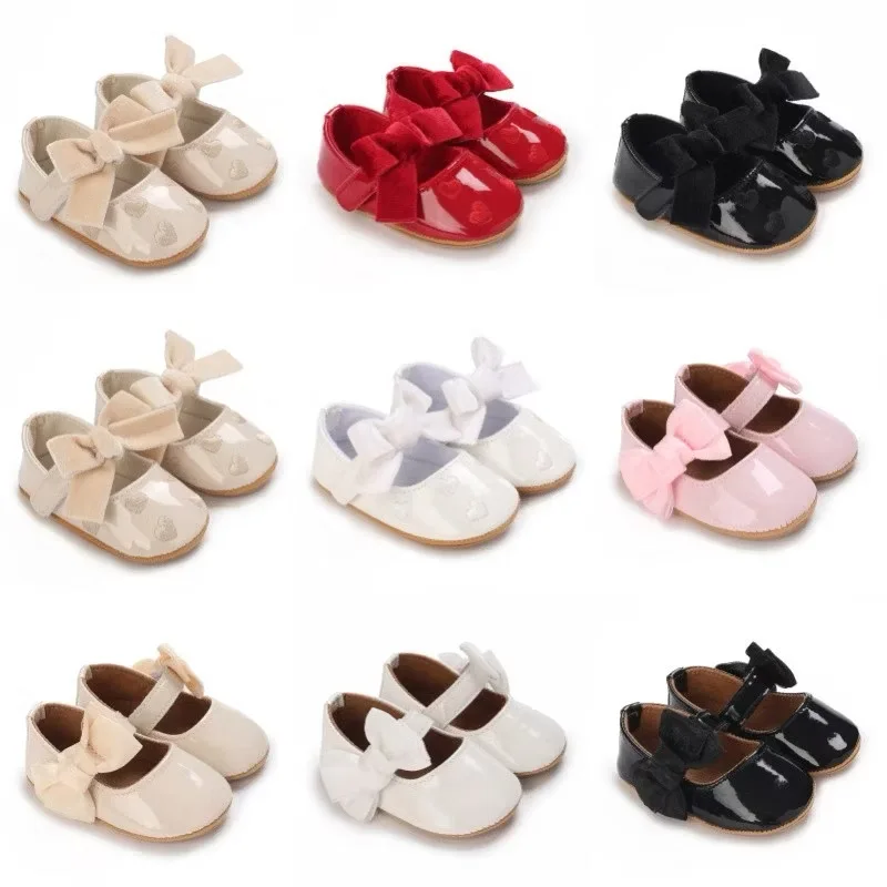

Spring and Autumn Cute Bow Princess Shoes 0-12 Months Baby Rubber Bottom Anti slip Sneaker