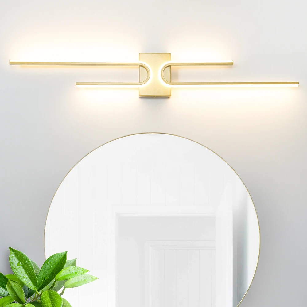 ضوء مرآة حمام LED على شكل حرف U، تغيير لون RGB قابل للتعتيم مع جهاز تحكم عن بعد، مؤقت، ضوء زينة حديث بسيط