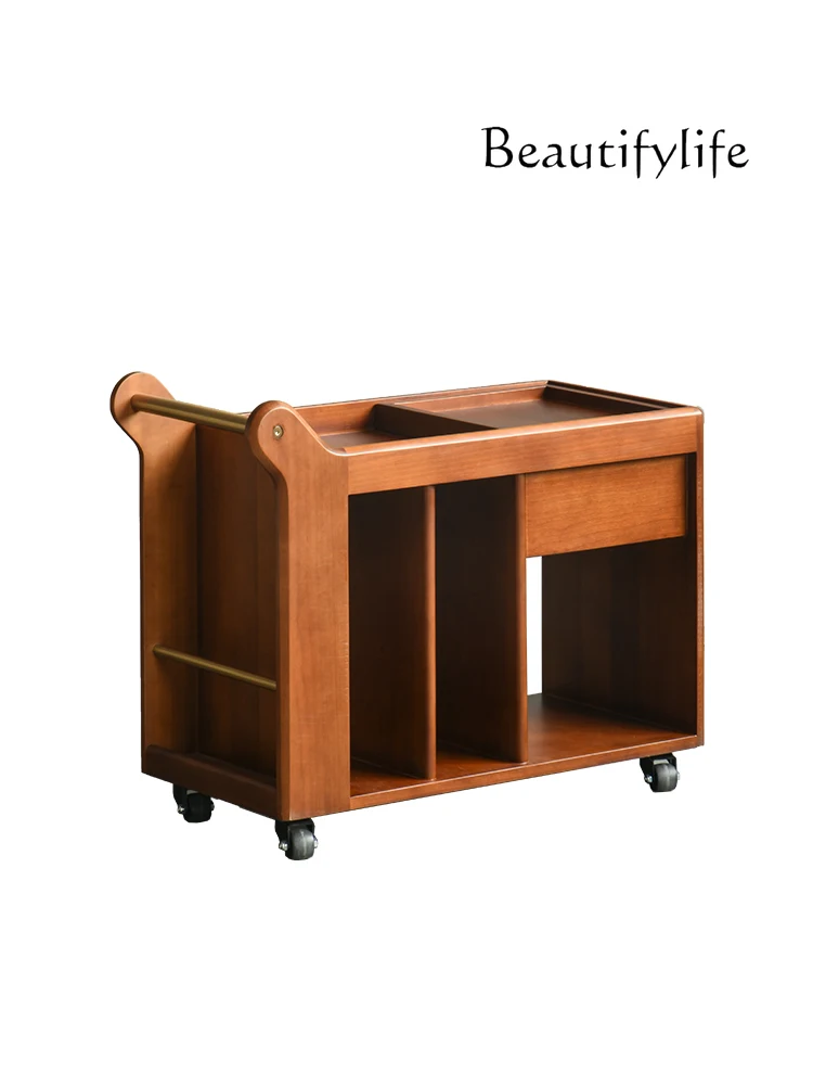 

Nordic Side Table Cabinet Modern Minimalist Sofa Side Cabinet Movable Light Luxury Cart Tea Cabinet