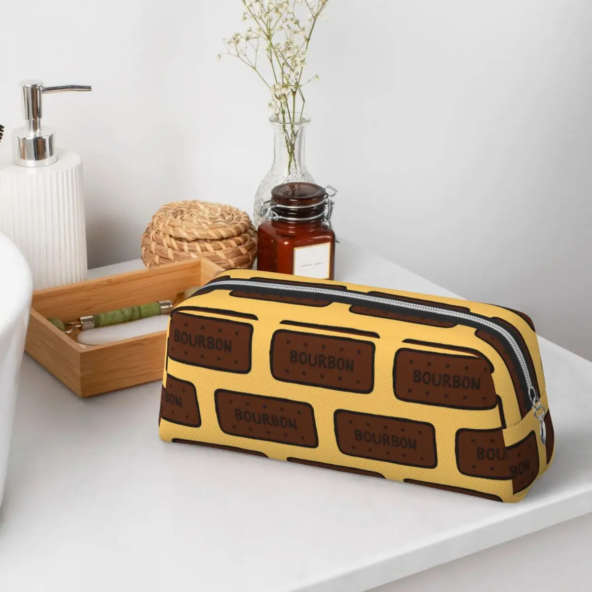 Estuches para lápices con diseño de galleta de chocolate Bourbon, regalos para estudiantes, caja para bolígrafos, bolsa para lápices, bolsa para guardar lápices, suministros de papelería