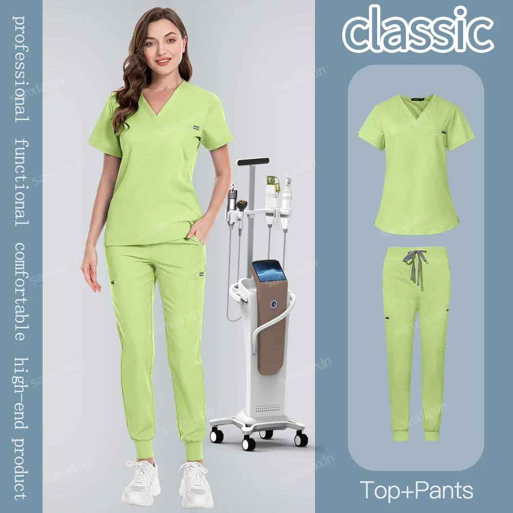 Gute Qualität Medizinische Uniformen Arzt Krankenschwester Scrubs Sets Männer Frauen Pflege Kleidung Schönheit Kostüm Zahnarzt Klinische Arbeitskleidung Unisex