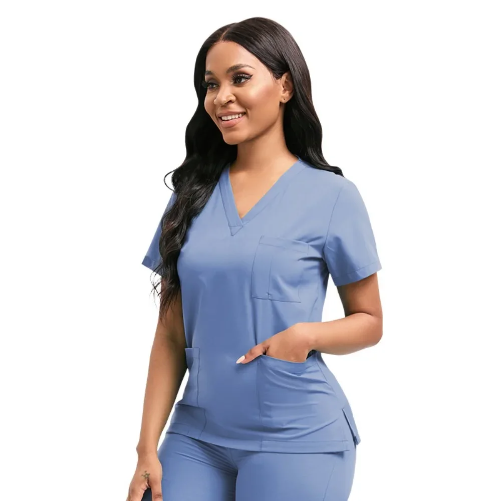 Unisex manga curta enfermeira uniforme, Medical Scrubs conjuntos, Multicolor, Hospital, Doutor, Workwear, Oral, Dental, Cirurgia