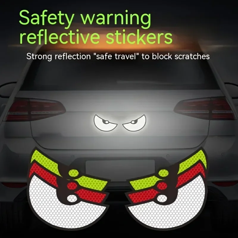 Auto Reflective Stickers Car Stickers Safety Warning Tape Devil Eye Stickers Night Driving Safety Decals Car Sticker Accessories