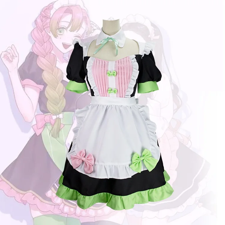 

Kanroji Mitsuri Cosplay Lolita Suits Women Cat Ear Maid Dress Halloween Carnival Costumes