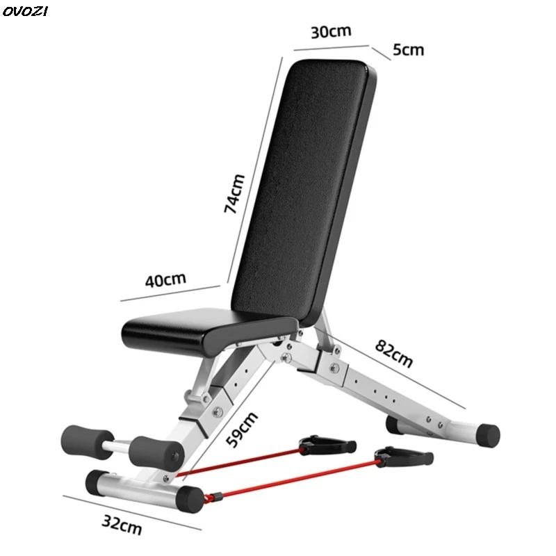 OVOZI Home Panca con manubri pieghevoli Attrezzatura per il fitness Sit-up Board Panca per sedia fitness multifunzionale Pressa regolabile