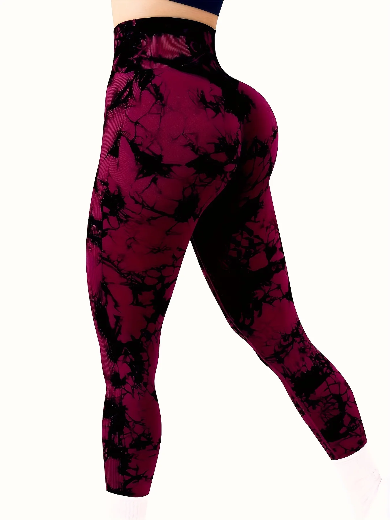 Tie Dye Seamless High Waisted Workout Leggings for Women Scrunch Butt Lifting Yoga Gym Athletic Pants image 4