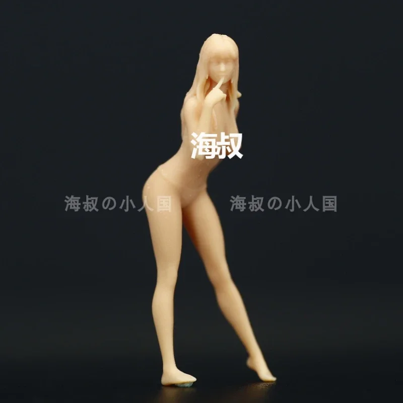Mini estatueta brinquedos 3d impresso modelo branco 1/43 escritório feminino secretário diorama sem pintura diy cena em miniatura figura acessórios