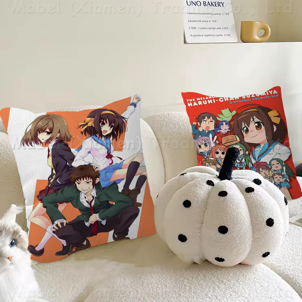 Bilibili Haruhi Suzumiya Cushion Cover Car Throw Pillow Case For Sofa Car Christmas Gift 40x40cm 45x45cm