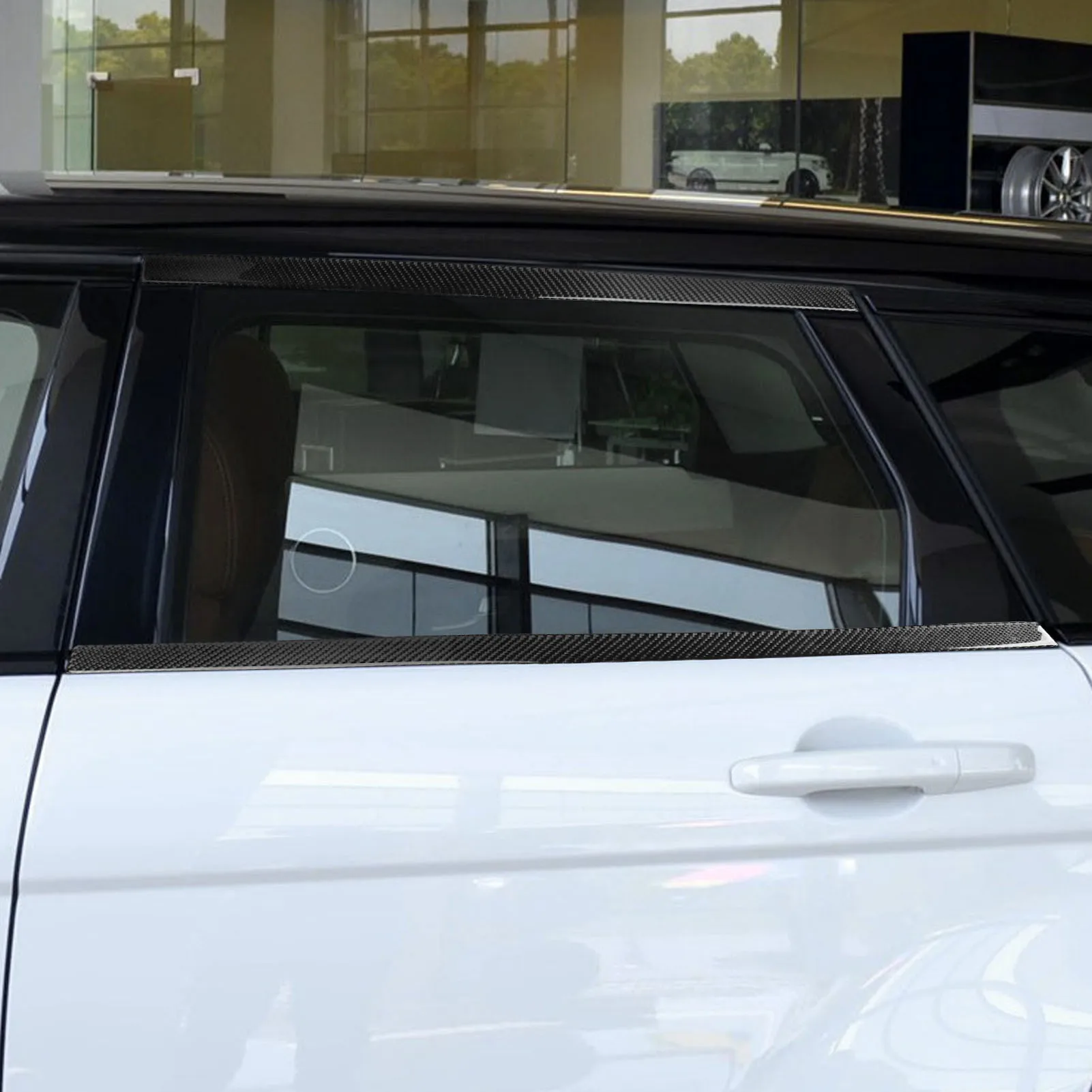 For Land Rover Range Rover Evoque 2012-2018 Real Carbon Fiber Stickers Rear Window Body Trim Car Accessories Exterior decorative